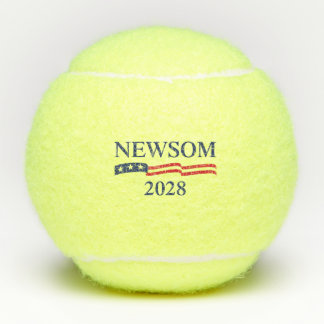 Gavin Newsom 2028 Amerikaanse vlag verkiezingscamp Tennisballen
