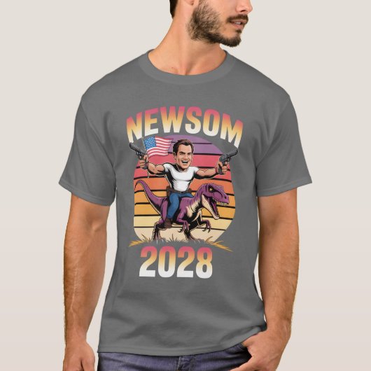 Gavin Newsom 2028 Bold Patriottisch Leider Riding  T-shirt (Voorkant)
