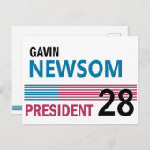 Gavin Newsom 2028 Briefkaart (Voorkant / Achterkant)