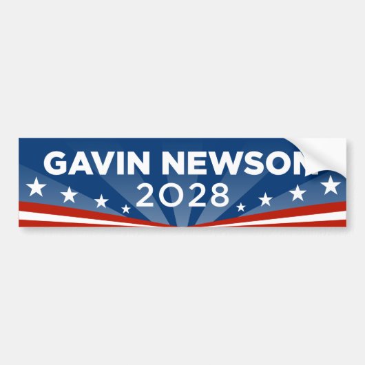 Gavin Newsom 2028 Bumpersticker (Voorkant)