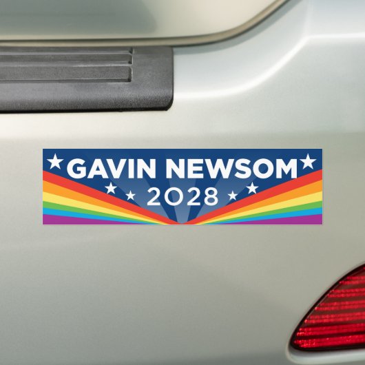 Gavin Newsom 2028 LGBT Bumpersticker (Op auto)