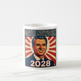 Gavin Newsom 2028 presidentscampagne mok