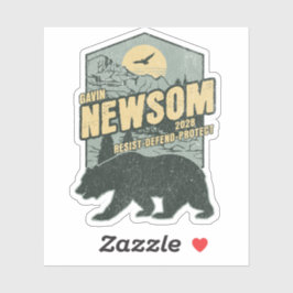Gavin Newsom 2028 Resist Protect Defend Sticker