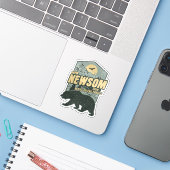 Gavin Newsom 2028 Resist Protect Defend Sticker (Laptop met iPhone)