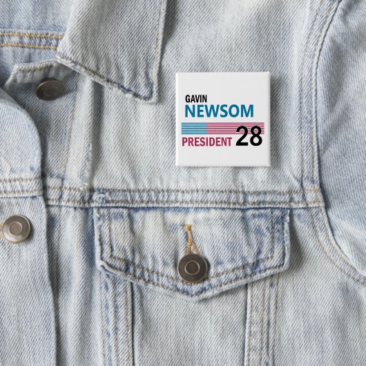 Gavin Newsom 2028 Vierkante Button 5,1 Cm (In situ)