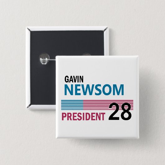 Gavin Newsom 2028 Vierkante Button 5,1 Cm (Voorkant /achterkant)