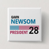 Gavin Newsom 2028 Vierkante Button 5,1 Cm (Voorkant)