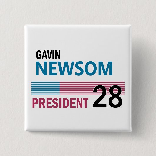 Gavin Newsom 2028 Vierkante Button 5,1 Cm (Voorkant)