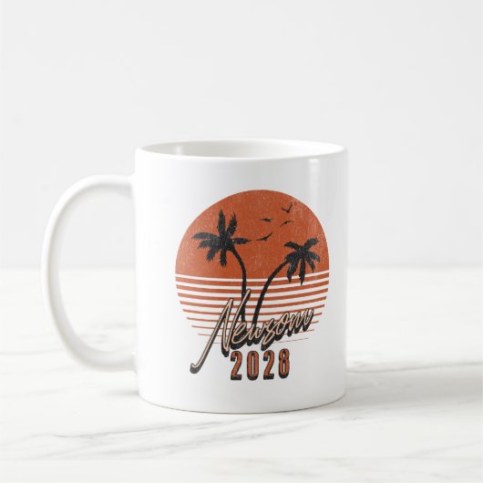 Gavin Newsom 2028 voor President Palm Tree Sunset Koffiemok (Links)