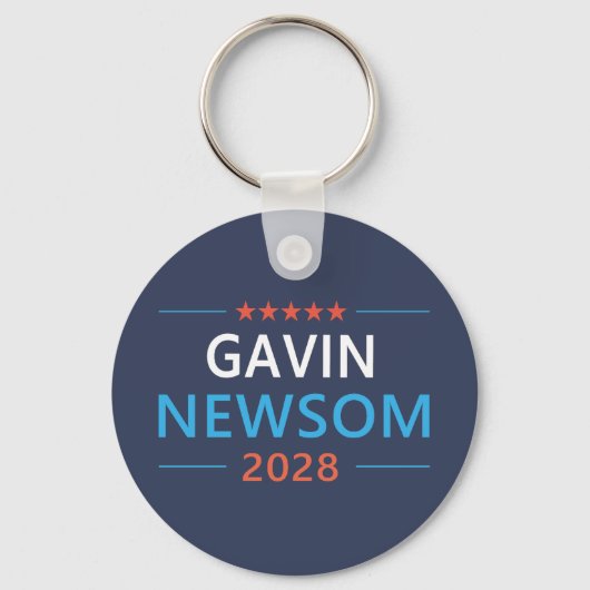 Gavin Newsom 2028 voor President Sleutelhanger (Voorkant)