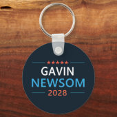 Gavin Newsom 2028 voor President Sleutelhanger (Achterkant)