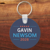 Gavin Newsom 2028 voor President Sleutelhanger (Voorkant)