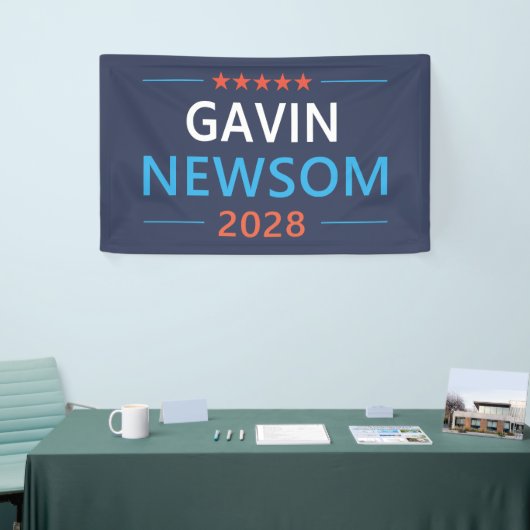 Gavin Newsom 2028 voor President Spandoek (Beurs)