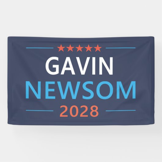 Gavin Newsom 2028 voor President Spandoek (Horizontaal)