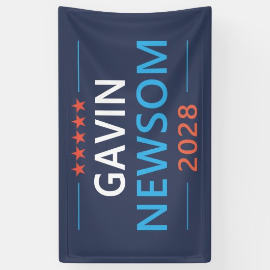 Gavin Newsom 2028 voor President Spandoek (Verticaal)