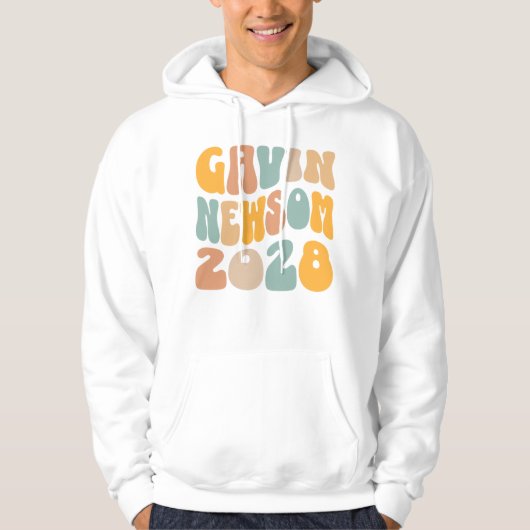 Gavin Newsom 2028 voor President Wavy Tekst Hoodie (Voorkant)