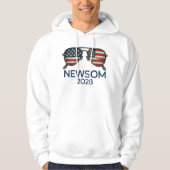 Gavin Newsom 2028 voor President zonnebril Hoodie (Voorkant)