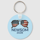 Gavin Newsom 2028 voor President zonnebril Sleutelhanger (Achterkant)