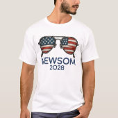 Gavin Newsom 2028 voor President zonnebril T-shirt (Voorkant)