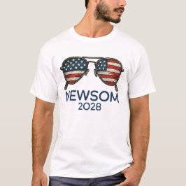 Gavin Newsom 2028 voor President zonnebril T-shirt