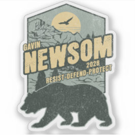 Gavin Newsom 2028 Weersta Bescherm Verdedig Sticker