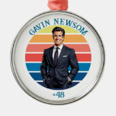 Gavin Newsom |  #48 Kerst Metalen Ornament (Voorkant)