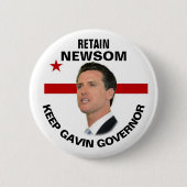 Gavin Newsom behouden in 2021 Ronde Button 5,7 Cm (Voorkant)
