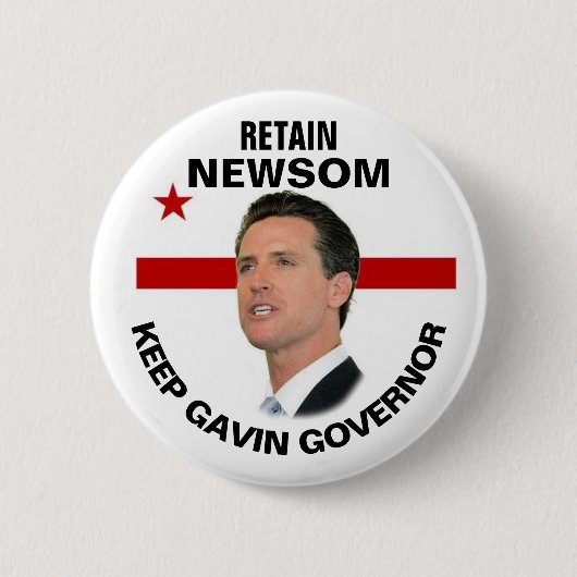 Gavin Newsom behouden in 2021 Ronde Button 5,7 Cm (Voorkant)