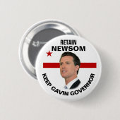 Gavin Newsom behouden in 2021 Ronde Button 5,7 Cm (Voorkant /achterkant)