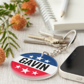 Gavin Newsom Campagne - Vintage Ike Design Sleutelhanger (Voorkant Rechts)