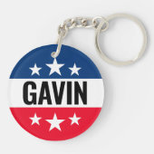 Gavin Newsom Campagne - Vintage Ike Design Sleutelhanger (Achterkant)
