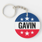 Gavin Newsom Campagne - Vintage Ike Design Sleutelhanger (Voorkant)