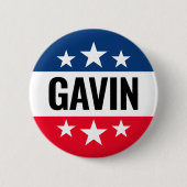 Gavin Newsom Campaign - Ike Design Ronde Button 5,7 Cm (Voorkant)