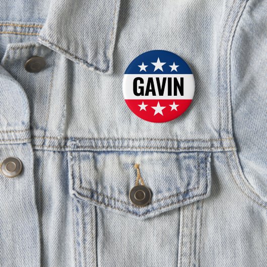 Gavin Newsom Campaign - Ike Design Ronde Button 5,7 Cm (In situ)