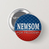 Gavin Newsom Campaign Stars and Stripes Ronde Button 5,7 Cm (Voorkant /achterkant)