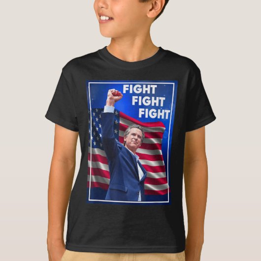 Gavin Newsom Fight Fight Fight, Funny Sarcastic Ga T-shirt (Voorkant)