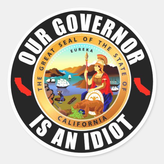 Gavin Newsom is een idioot Ronde Sticker (Voorkant)