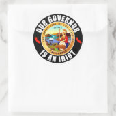 Gavin Newsom is een idioot Ronde Sticker (Tas)