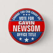 Gavin Newsom Politiek Button (Voorkant)