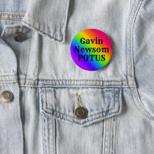 Gavin Newsom POTUS Ronde Button 5,7 Cm (In situ)
