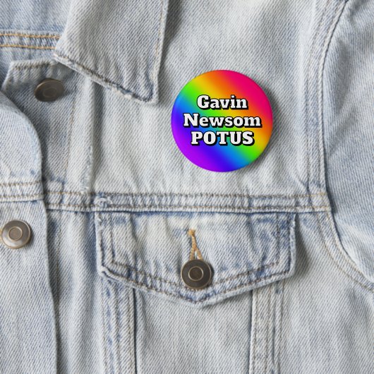 Gavin Newsom POTUS Ronde Button 5,7 Cm (In situ)