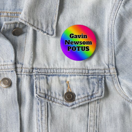 Gavin Newsom POTUS Ronde Button 5,7 Cm (In situ)