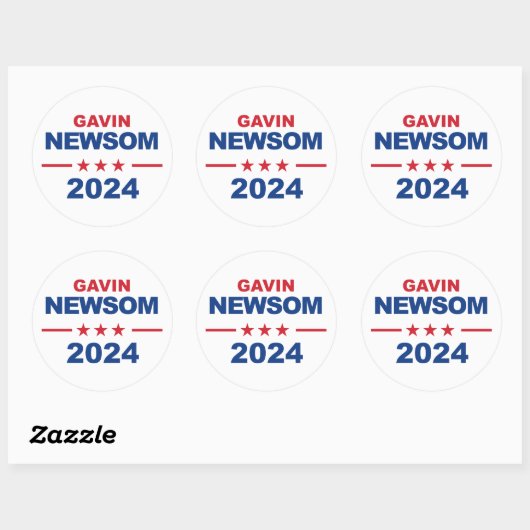 Gavin Newsom Ronde Sticker (Vel)