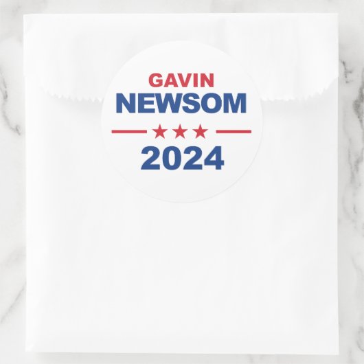 Gavin Newsom Ronde Sticker (Tas)