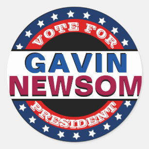 Gavin Newsom Sjabloon Classic Ronde Sticker