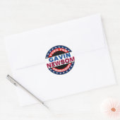Gavin Newsom Sjabloon Classic Ronde Sticker (Envelop)