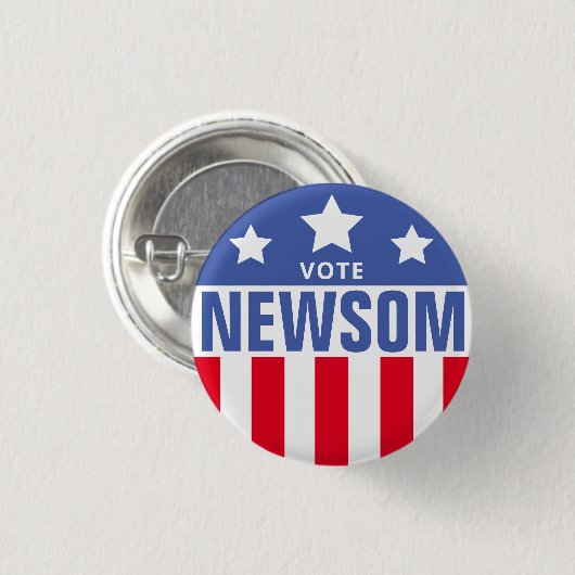 Gavin Newsom Sjabloon Ronde Button 3,2 Cm (Voorkant /achterkant)