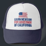 Gavin Newsom voor gouverneur van de Californische  Trucker Pet<br><div class="desc">Stemming voor de herverkiezing van democraat Gavin Newsom als gouverneur van Californië tijdens de tussentijdse verkiezingen van 2022. Pet voor een Californische partij.</div>