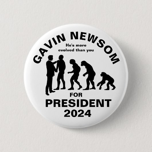 Gavin Newsom voor President 2024 Ronde Button 5,7 Cm (Voorkant)