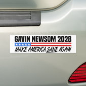 Gavin Newsom voor President 2028 Bumpersticker (Op auto)